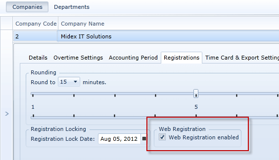 Company Web Registration Enable